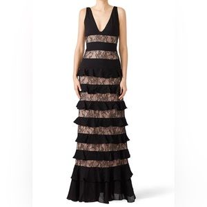 Monique Lhuillier striped gown size 4
